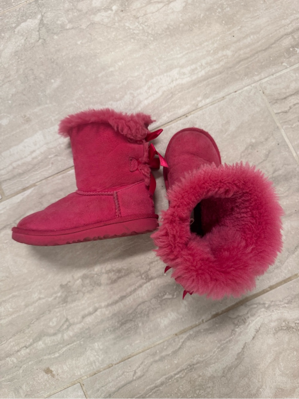 ugg bow back boots hot pink